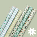 "Holiday Dogs Wrapping Paper" - Holiday Gift Wrap in green by tara berg