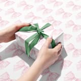 "Striped Pink Bows Gift Wrap [Set of 3 Sheets]" - Holiday Gift Wrap in pink by Liesel Anne