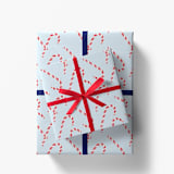 "Candy Cane Light Blue Christmas Gift Wrap, Set of 5 Sheets" - Holiday Gift Wrap in blue by Liesel Anne