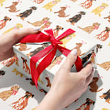 "Dog Lovers Christmas Holiday Gift Wrap [Rolls of 3 Sheets]" - Holiday Gift Wrap in multicolor by Liesel Anne