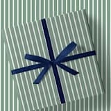 "Sage Green French Stripe Gift Wrap, Set of 5 Sheets" - Holiday Gift Wrap in green by Liesel Anne