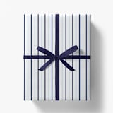 "Blue and White Stripe Gift Wrap [Roll of 3 Sheets]" - Holiday Gift Wrap in blue by Liesel Anne