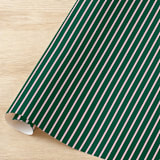 "Hunter Green and Blush French Stripe Gift Wrap, Set of 5 Sheets" - Holiday Gift Wrap in green by Liesel Anne