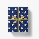 "Navy Graduation Gift Wrap [Set of 3 Sheets]" - Holiday Gift Wrap in blue by Liesel Anne