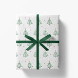 "Evergreen Branch Christmas Gift Wrap, Set of 5 Sheets" - Holiday Gift Wrap in green by Liesel Anne