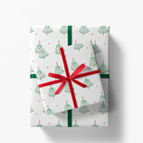 "Evergreen Branch Christmas Gift Wrap, Set of 5 Sheets" - Holiday Gift Wrap in green by Liesel Anne