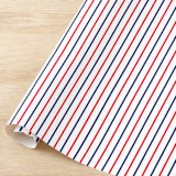 "Red and Navy French Stripe Gift Wrap, Set of 5 Sheets" - Holiday Gift Wrap in multicolor by Liesel Anne