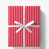 "Red French Stripe Gift Wrap, Set of 5 Sheets" - Holiday Gift Wrap in red by Liesel Anne