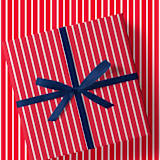 "Red French Stripe Gift Wrap, Set of 5 Sheets" - Holiday Gift Wrap in red by Liesel Anne
