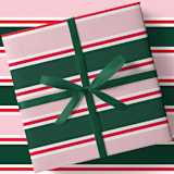 "Green, Blush and Red Stripe Holiday Gift Wrap [Roll of 3 Sheets]" - Holiday Gift Wrap in green by Liesel Anne