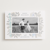 "Joy Greenery" - Holiday Cards in Navy by Brooke Chandler - Front