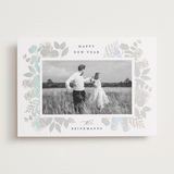 "Joy Greenery" - Holiday Cards in Navy by Brooke Chandler - Front