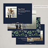 "Joy Greenery" - Holiday Cards in Navy by Brooke Chandler - Back of Card Options