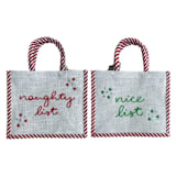 "Naughty + Nice Small Tote" - Holiday Gift Bags in multicolor by Jollity and Co