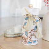 "White Pink Blue Celebration gift wine bottle bag" - Holiday Gift Bags in multicolor by Courtney Bedi