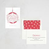 "Gratitude Bauble" - Letterpress Holiday Cards in Candy Cane by Bethan - Assembled