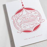 "Gratitude Bauble" - Letterpress Holiday Cards in Candy Cane by Bethan - Detail