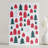"Season Filled" - Letterpress Holiday Cards in Forest by Baumbirdy - Front