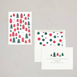 "Season Filled" - Letterpress Holiday Cards in Forest by Baumbirdy - Assembled