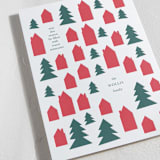 "Season Filled" - Letterpress Holiday Cards in Forest by Baumbirdy - Detail