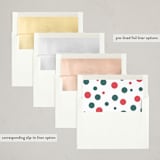 "Season Filled" - Letterpress Holiday Cards in Forest by Baumbirdy - Envelope Liner Options