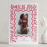 "Scalloped Edges" - Letterpress Holiday Cards in Winter Rose by Alethea and Ruth - Front