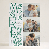 "Merry Letter Stack" - Letterpress Holiday Cards in Pine by Alethea and Ruth - Front