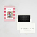 "Merry Stripes" - Letterpress Holiday Cards in Rose by Amy Kross - Assembled
