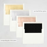 "Merry Stripes" - Letterpress Holiday Cards in Rose by Amy Kross - Envelope Liner Options