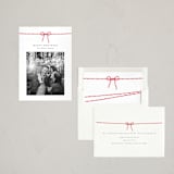 "With a bow" - Letterpress Holiday Cards in Peppermint by AK Graphics - Assembled