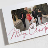 "Pen Scripted" - Letterpress Holiday Cards in Holly Berry by Everett Paper Goods - Detail