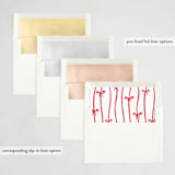 "Make me happy" - Letterpress Holiday Cards in Berry by Pati Cascino - Envelope Liner Options
