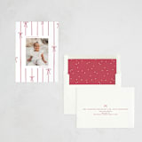 "Lines of Bows" - Letterpress Holiday Cards in Cherry by Ellen Schlegelmilch - Assembled