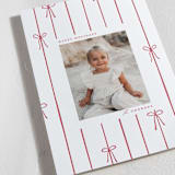 "Lines of Bows" - Letterpress Holiday Cards in Cherry by Ellen Schlegelmilch - Detail