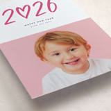 "Double Heart" - Letterpress Holiday Cards in Snow by Up Up Creative - Detail