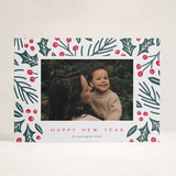 "Christmas Botanicals" - Letterpress Holiday Cards in Mulberry by Iveta Angelova - Front