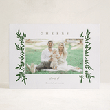 "Elegant Boughs" - Letterpress Holiday Cards in Holly by Everett Paper Goods - Front