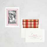 "Tiny Type Border" - Letterpress Holiday Cards in Holly by Robert and Stella - Assembled