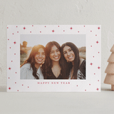 "Stars" - Letterpress Holiday Cards in Rosy Cheeks by Elly - Front