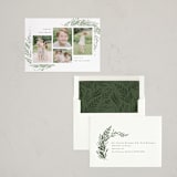 "Mountain Greenery" - Letterpress Holiday Cards in Sage by Robert and Stella - Assembled