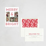 "Bold" - Letterpress Holiday Cards in Candy Cane by Vivian Yiwing - Assembled