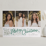 "Merry Little Lettering" - Letterpress Holiday Cards in Sage by Alethea and Ruth - Front