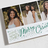 "Merry Little Lettering" - Letterpress Holiday Cards in Sage by Alethea and Ruth - Detail