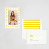 "Bright Typed" - Letterpress Holiday Cards in Lemon by Robin Ott - Assembled