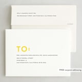 "Bright Typed" - Letterpress Holiday Cards in Lemon by Robin Ott - FREE Recipient Addressing