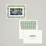 "Folk Leaves and Berries" - Letterpress Holiday Cards in Evergreen by Jennifer Holbrook - Assembled