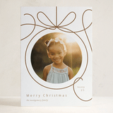 "Ornament Frame" - Letterpress Holiday Cards in Champagne by Erin German - Front