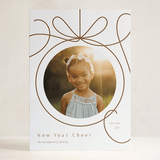 "Ornament Frame" - Letterpress Holiday Cards in Champagne by Erin German - Front