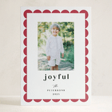 "Joyful Edge" - Letterpress Holiday Cards in Berry by Maria Alou - Front