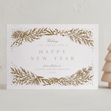 "Spread Cedars" - Letterpress Holiday Cards in Golden by Amy Kross - Front
